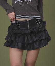 dispark | DISPARK/【26年春夏新作】スタッズフリルティアードミニスカパン(スカート)