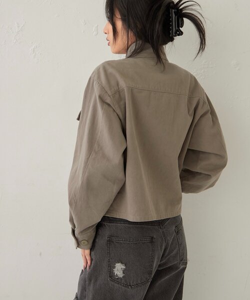 WHO'S WHO gallery(フーズフーギャラリー)の「FIREMAN MILITARY SHIRT JACKET(ミリタリージャケット・レディース・ブラック/ライトグレー/カーキ・FREE)」の14枚目の写真