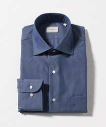 green label relaxing | コットン シャンブレー ワイドカラー ドレスシャツ -イージーアイロン-(ビジネスシャツ)