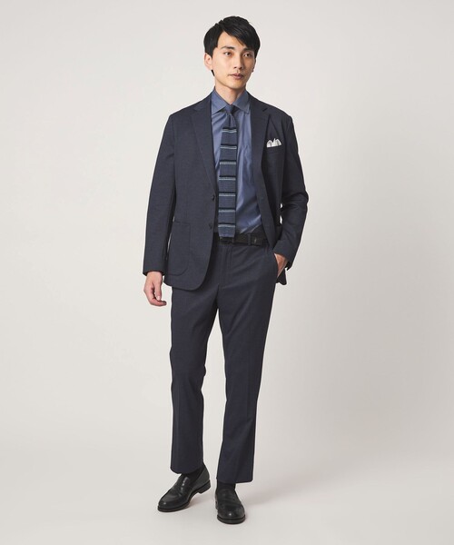 green label relaxing（グリーンレーベルリラクシング）の「コットン シャンブレー ワイドカラー ドレスシャツ -イージーアイロン-（ビジネスシャツ・メンズ・ネイビー・37cm/39cm/43cm/40cm/42cm/41cm/38cm）」の3枚目の写真