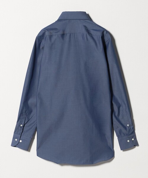 green label relaxing（グリーンレーベルリラクシング）の「コットン シャンブレー ワイドカラー ドレスシャツ -イージーアイロン-（ビジネスシャツ・メンズ・ネイビー・37cm/39cm/43cm/40cm/42cm/41cm/38cm）」の9枚目の写真
