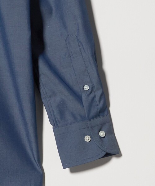 green label relaxing（グリーンレーベルリラクシング）の「コットン シャンブレー ワイドカラー ドレスシャツ -イージーアイロン-（ビジネスシャツ・メンズ・ネイビー・37cm/39cm/43cm/40cm/42cm/41cm/38cm）」の11枚目の写真