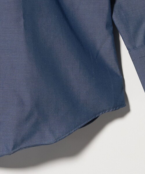 green label relaxing（グリーンレーベルリラクシング）の「コットン シャンブレー ワイドカラー ドレスシャツ -イージーアイロン-（ビジネスシャツ・メンズ・ネイビー・37cm/39cm/43cm/40cm/42cm/41cm/38cm）」の12枚目の写真
