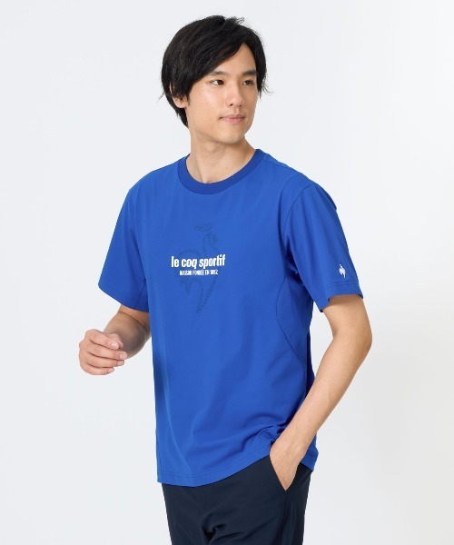 le coq sportif(ルコックスポルティフ)の「【ルコックスポルティフ】吸汗速乾/ストレッチ/UVカット/遮熱ヘランカ半袖Tシャツ(Tシャツ/カットソー・メンズ・レッド/ホワイト/ブラック/ブルー・M/L/S/XL/XXL)」の3枚目の写真