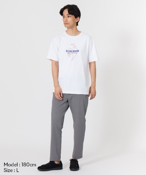 le coq sportif(ルコックスポルティフ)の「【ルコックスポルティフ】吸汗速乾/ストレッチ/UVカット/遮熱ヘランカ半袖Tシャツ(Tシャツ/カットソー・メンズ・レッド/ホワイト/ブラック/ブルー・M/L/S/XL/XXL)」の6枚目の写真