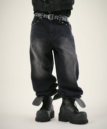 MSG（エムエスジー）の「13ozワイドバギーウエスタンフラップスタッズデニム（デニムパンツ）」