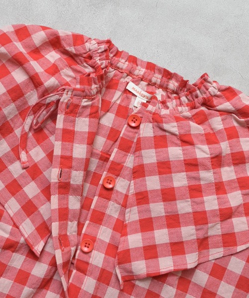 MARKEY'S（マーキーズ）の「ギンガムビッグカラーブラウス（シャツ/ブラウス・キッズ・オレンジ/ブラック/ブルー/レッド・150/120/110/100/90/140/130）」の19枚目の写真