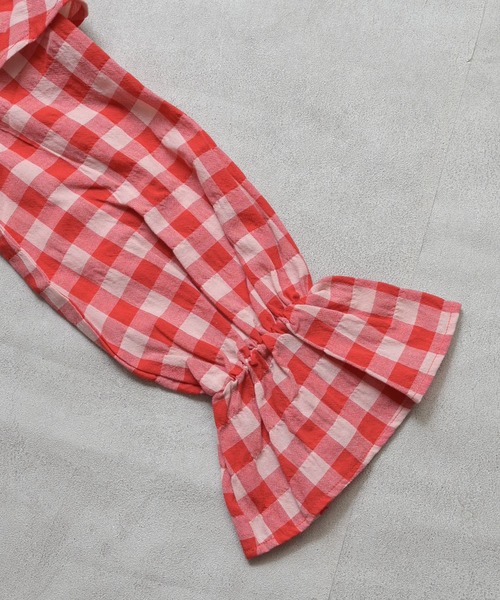 MARKEY'S（マーキーズ）の「ギンガムビッグカラーブラウス（シャツ/ブラウス・キッズ・オレンジ/ブラック/ブルー/レッド・150/120/110/100/90/140/130）」の20枚目の写真