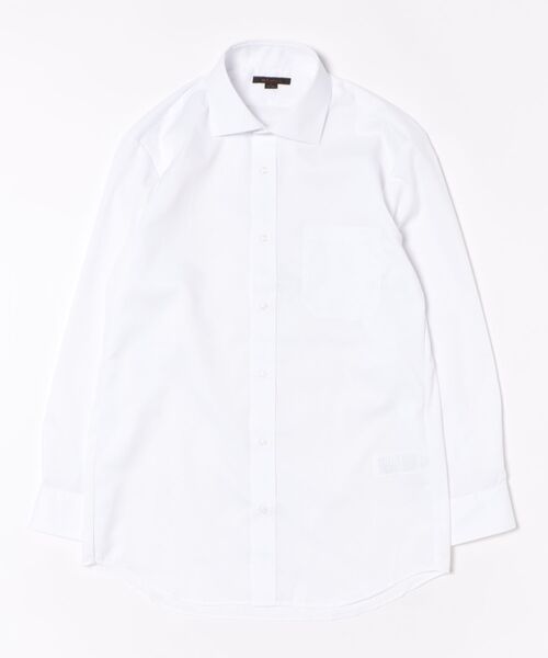 m.f.editorial(エムエフエディトリアル)の「ノンアイロン 綿混 NEWスタンダードフィット ワイドカラー 長袖 ビジネス ドレス ワイシャツ メンズ(ビジネスシャツ・メンズ・ホワイト・首回り41cm-裄丈86cm/首回り43cm-裄丈82cm/首回り43cm-裄丈86cm/首回り45cm-裄丈86cm/首回り37cm-裄丈80cm/首回り39cm-裄丈80cm/首回り39cm-裄丈84cm/首回り41cm-裄丈82cm)」の2枚目の写真