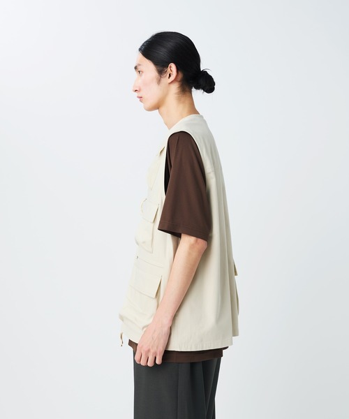 Snow Peak(スノーピーク)の「Snow Peak / TAKIBI Herringbone Vest ヘリンボーンベスト(ベスト・メンズ・ブラック/ホワイト/アーミー・S/M/L/XL)」の9枚目の写真