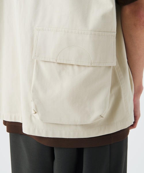 Snow Peak(スノーピーク)の「Snow Peak / TAKIBI Herringbone Vest ヘリンボーンベスト(ベスト・メンズ・ブラック/ホワイト/アーミー・S/M/L/XL)」の14枚目の写真