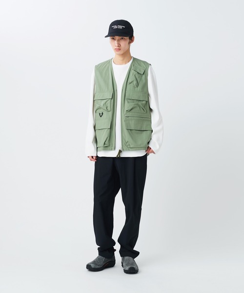 Snow Peak(スノーピーク)の「Snow Peak / TAKIBI Herringbone Vest ヘリンボーンベスト(ベスト・メンズ・ブラック/ホワイト/アーミー・S/M/L/XL)」の4枚目の写真