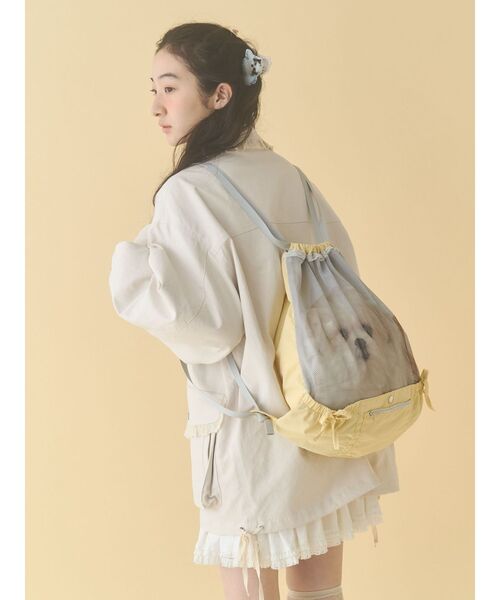 merry jenny（メリージェニー）の「ど～んとモコゾウメッシュナップサック（バックパック/リュック・レディース・オフホワイト/イエロー・FREE）」の7枚目の写真