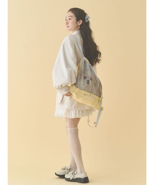 merry jenny（メリージェニー）の「ど～んとモコゾウメッシュナップサック（バックパック/リュック・レディース・オフホワイト/イエロー・FREE）」の9枚目の写真