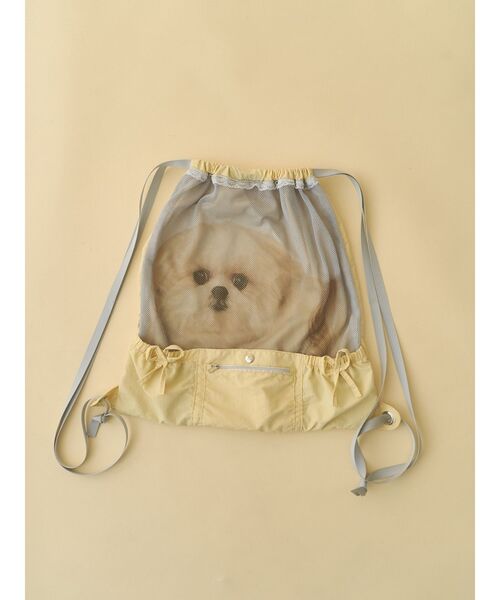 merry jenny（メリージェニー）の「ど～んとモコゾウメッシュナップサック（バックパック/リュック・レディース・オフホワイト/イエロー・FREE）」の12枚目の写真