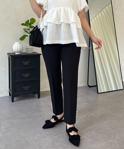 prose verse(プロズヴェール)の「【パール付き】スリムテーパードパンツ(その他パンツ・レディース・ブラック・TL/PL/LARGE/MEDIUM/PM)」の1枚目の写真