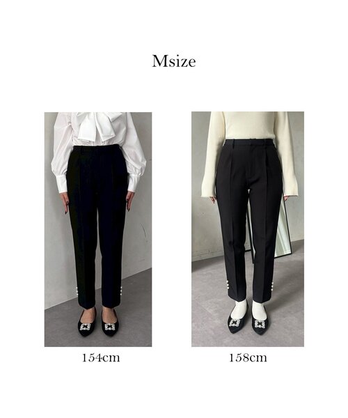 prose verse(プロズヴェール)の「【パール付き】スリムテーパードパンツ(その他パンツ・レディース・ブラック・TL/PL/LARGE/MEDIUM/PM)」の2枚目の写真