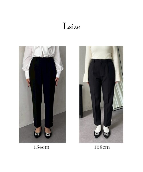 prose verse(プロズヴェール)の「【パール付き】スリムテーパードパンツ(その他パンツ・レディース・ブラック・TL/PL/LARGE/MEDIUM/PM)」の3枚目の写真