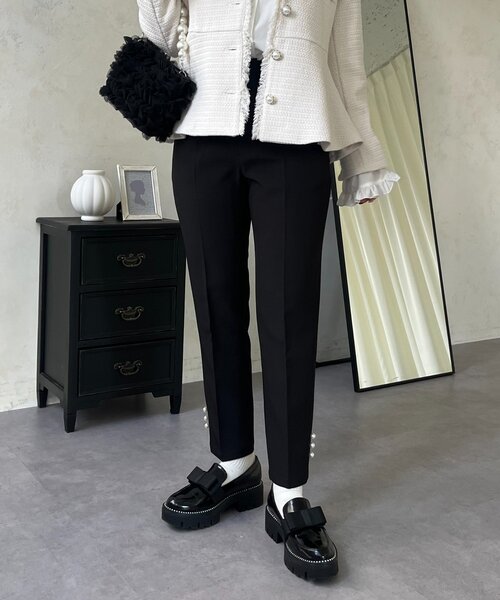 prose verse(プロズヴェール)の「【パール付き】スリムテーパードパンツ(その他パンツ・レディース・ブラック・TL/PL/LARGE/MEDIUM/PM)」の7枚目の写真