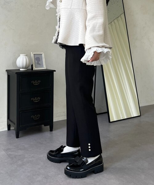 prose verse(プロズヴェール)の「【パール付き】スリムテーパードパンツ(その他パンツ・レディース・ブラック・TL/PL/LARGE/MEDIUM/PM)」の8枚目の写真