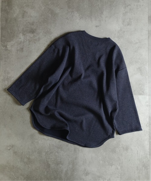 many men many mind(メニーメンメニーマインド)の「MANYMENMANYMINDS / 先染めワッフル/7分袖プルオーバー(Tシャツ/カットソー・メンズ・ネイビー/ブラック/ホワイト・X-LARGE/LARGE/MEDIUM)」の15枚目の写真