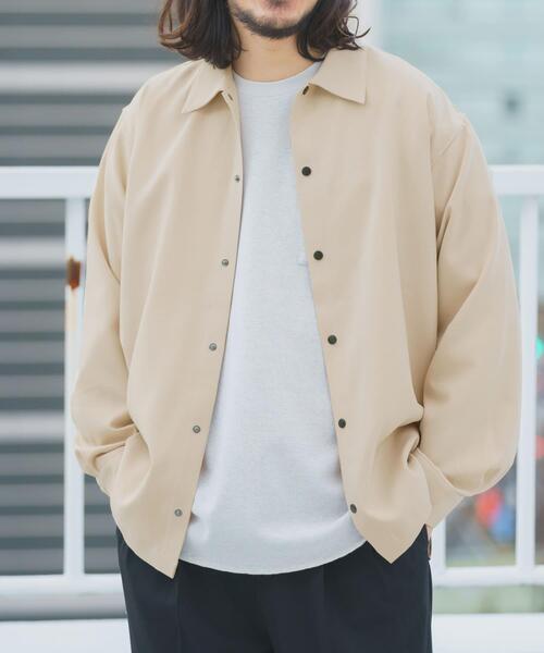 ITEMS URBANRESEARCH（アイテムズ アーバンリサーチ）の「2way ストレッチロングスリーブスナップシャツ（シャツ/ブラウス・メンズ・ブラック/オリーブ/チャコールグレー/ベージュ・MEDIUM/LARGE）」の6枚目の写真