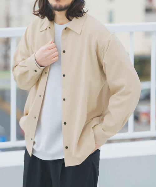 ITEMS URBANRESEARCH（アイテムズ アーバンリサーチ）の「2way ストレッチロングスリーブスナップシャツ（シャツ/ブラウス・メンズ・ブラック/オリーブ/チャコールグレー/ベージュ・MEDIUM/LARGE）」の7枚目の写真