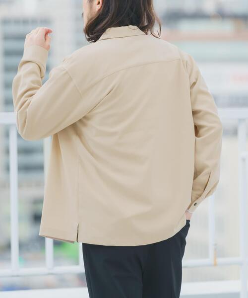 ITEMS URBANRESEARCH（アイテムズ アーバンリサーチ）の「2way ストレッチロングスリーブスナップシャツ（シャツ/ブラウス・メンズ・ブラック/オリーブ/チャコールグレー/ベージュ・MEDIUM/LARGE）」の8枚目の写真