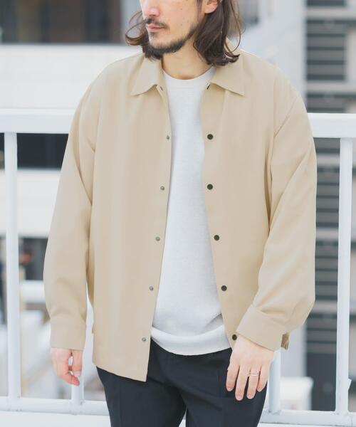 ITEMS URBANRESEARCH（アイテムズ アーバンリサーチ）の「2way ストレッチロングスリーブスナップシャツ（シャツ/ブラウス・メンズ・ブラック/オリーブ/チャコールグレー/ベージュ・MEDIUM/LARGE）」の9枚目の写真