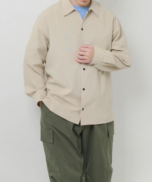 ITEMS URBANRESEARCH（アイテムズ アーバンリサーチ）の「2way ストレッチロングスリーブスナップシャツ（シャツ/ブラウス・メンズ・ブラック/オリーブ/チャコールグレー/ベージュ・MEDIUM/LARGE）」の12枚目の写真