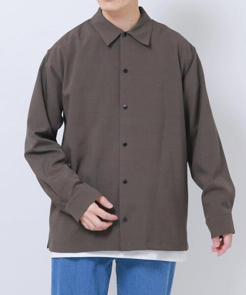 ITEMS URBANRESEARCH（アイテムズ アーバンリサーチ）の「2way ストレッチロングスリーブスナップシャツ（シャツ/ブラウス・メンズ・ブラック/オリーブ/チャコールグレー/ベージュ・MEDIUM/LARGE）」の17枚目の写真