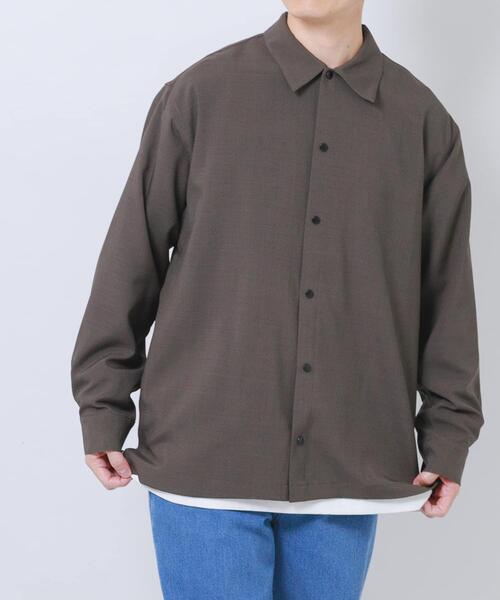 ITEMS URBANRESEARCH（アイテムズ アーバンリサーチ）の「2way ストレッチロングスリーブスナップシャツ（シャツ/ブラウス・メンズ・ブラック/オリーブ/チャコールグレー/ベージュ・MEDIUM/LARGE）」の18枚目の写真