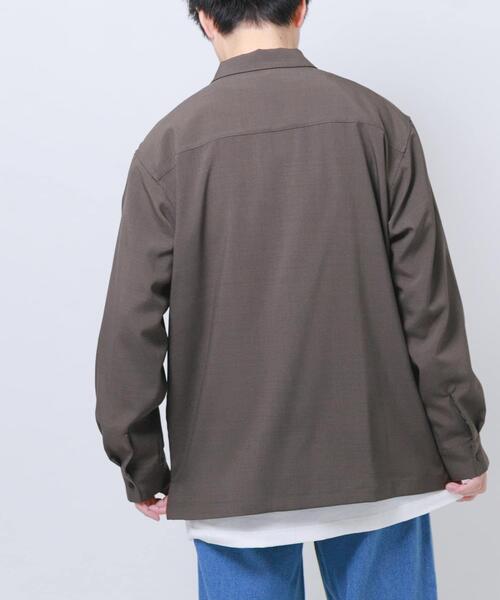 ITEMS URBANRESEARCH（アイテムズ アーバンリサーチ）の「2way ストレッチロングスリーブスナップシャツ（シャツ/ブラウス・メンズ・ブラック/オリーブ/チャコールグレー/ベージュ・MEDIUM/LARGE）」の19枚目の写真