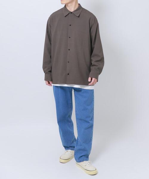 ITEMS URBANRESEARCH（アイテムズ アーバンリサーチ）の「2way ストレッチロングスリーブスナップシャツ（シャツ/ブラウス・メンズ・ブラック/オリーブ/チャコールグレー/ベージュ・MEDIUM/LARGE）」の20枚目の写真