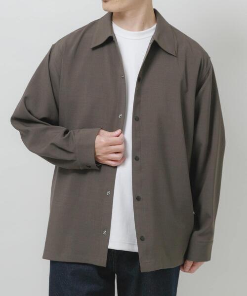 ITEMS URBANRESEARCH（アイテムズ アーバンリサーチ）の「2way ストレッチロングスリーブスナップシャツ（シャツ/ブラウス・メンズ・ブラック/オリーブ/チャコールグレー/ベージュ・MEDIUM/LARGE）」の21枚目の写真
