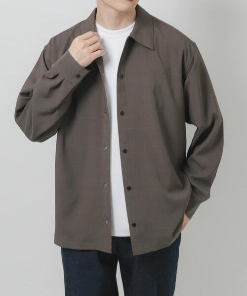 ITEMS URBANRESEARCH（アイテムズ アーバンリサーチ）の「2way ストレッチロングスリーブスナップシャツ（シャツ/ブラウス・メンズ・ブラック/オリーブ/チャコールグレー/ベージュ・MEDIUM/LARGE）」の22枚目の写真