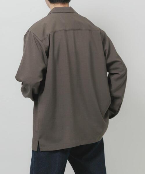 ITEMS URBANRESEARCH(アイテムズ アーバンリサーチ)の「2way ストレッチロングスリーブスナップシャツ(シャツ/ブラウス・メンズ・ブラック/オリーブ/チャコールグレー/ベージュ・MEDIUM/LARGE)」の6枚目の写真