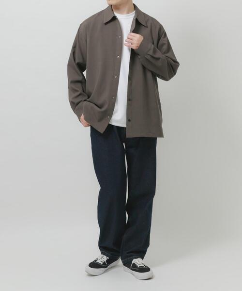 ITEMS URBANRESEARCH(アイテムズ アーバンリサーチ)の「2way ストレッチロングスリーブスナップシャツ(シャツ/ブラウス・メンズ・ブラック/オリーブ/チャコールグレー/ベージュ・MEDIUM/LARGE)」の7枚目の写真