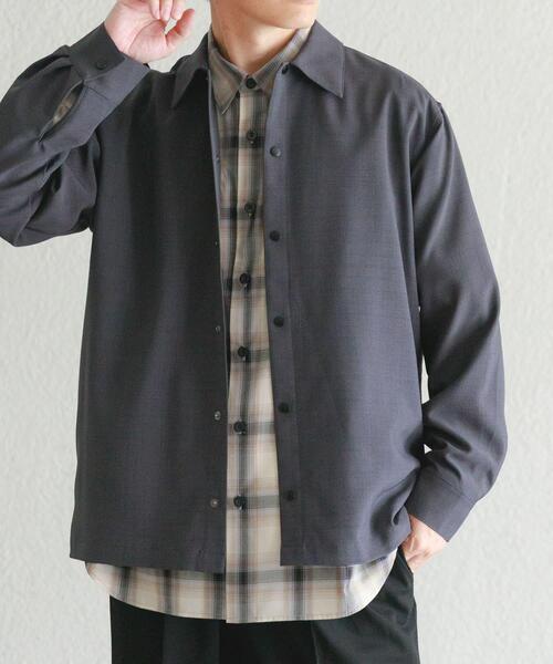 ITEMS URBANRESEARCH(アイテムズ アーバンリサーチ)の「2way ストレッチロングスリーブスナップシャツ(シャツ/ブラウス・メンズ・ブラック/オリーブ/チャコールグレー/ベージュ・MEDIUM/LARGE)」の12枚目の写真