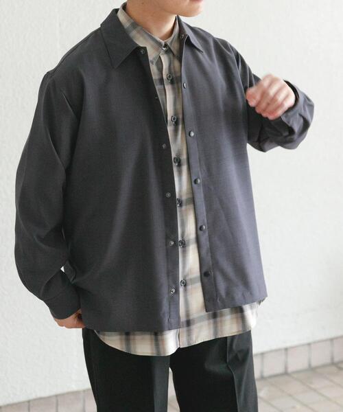 ITEMS URBANRESEARCH(アイテムズ アーバンリサーチ)の「2way ストレッチロングスリーブスナップシャツ(シャツ/ブラウス・メンズ・ブラック/オリーブ/チャコールグレー/ベージュ・MEDIUM/LARGE)」の13枚目の写真