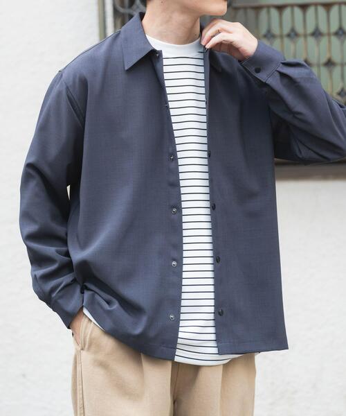 ITEMS URBANRESEARCH(アイテムズ アーバンリサーチ)の「2way ストレッチロングスリーブスナップシャツ(シャツ/ブラウス・メンズ・ブラック/オリーブ/チャコールグレー/ベージュ・MEDIUM/LARGE)」の20枚目の写真