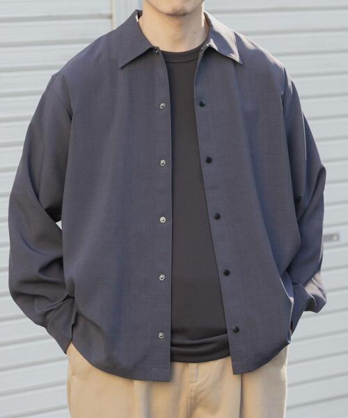 ITEMS URBANRESEARCH(アイテムズ アーバンリサーチ)の「2way ストレッチロングスリーブスナップシャツ(シャツ/ブラウス・メンズ・ブラック/オリーブ/チャコールグレー/ベージュ・MEDIUM/LARGE)」の21枚目の写真