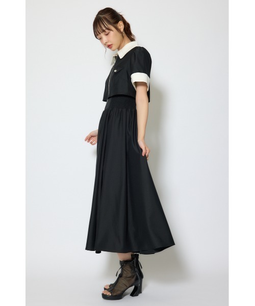 rienda（リエンダ）の「バストディティールフレアワンピース 春服  夏服（シャツワンピース・レディース・ブラック/グレー/ライトイエロー・MEDIUM/SMALL）」の5枚目の写真