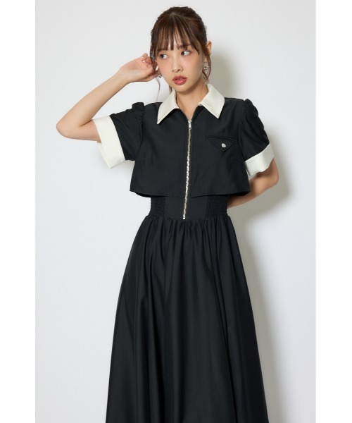 rienda（リエンダ）の「バストディティールフレアワンピース 春服  夏服（シャツワンピース・レディース・ブラック/グレー/ライトイエロー・MEDIUM/SMALL）」の7枚目の写真