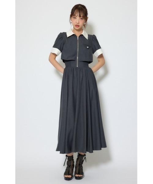 rienda（リエンダ）の「バストディティールフレアワンピース 春服  夏服（シャツワンピース・レディース・ブラック/グレー/ライトイエロー・MEDIUM/SMALL）」の10枚目の写真