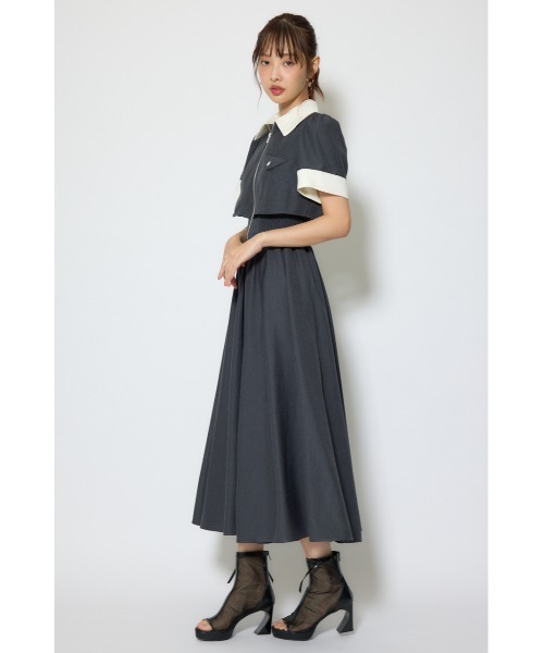 rienda（リエンダ）の「バストディティールフレアワンピース 春服  夏服（シャツワンピース・レディース・ブラック/グレー/ライトイエロー・MEDIUM/SMALL）」の11枚目の写真