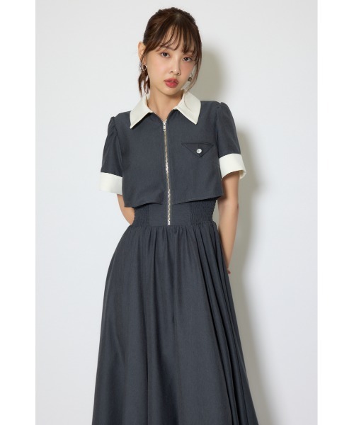 rienda（リエンダ）の「バストディティールフレアワンピース 春服  夏服（シャツワンピース・レディース・ブラック/グレー/ライトイエロー・MEDIUM/SMALL）」の13枚目の写真