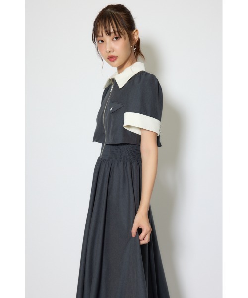 rienda（リエンダ）の「バストディティールフレアワンピース 春服  夏服（シャツワンピース・レディース・ブラック/グレー/ライトイエロー・MEDIUM/SMALL）」の14枚目の写真