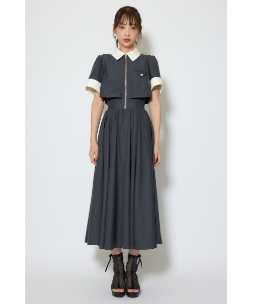 rienda（リエンダ）の「バストディティールフレアワンピース 春服  夏服（シャツワンピース・レディース・ブラック/グレー/ライトイエロー・MEDIUM/SMALL）」の15枚目の写真