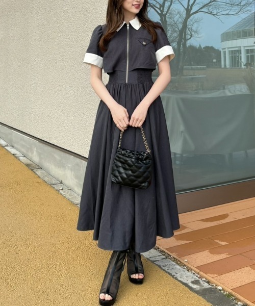 ¥13,200 バストディティールフレアワンピース バストディティールフレアワンピース 春服 夏服（シャツワンピース